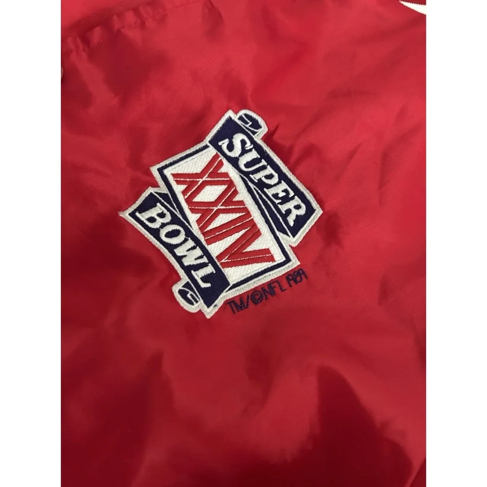 Vtg 90's NFL Super Bowl XXIV satin Chalk Line Custom Have a Nice‎ Jersey Day L